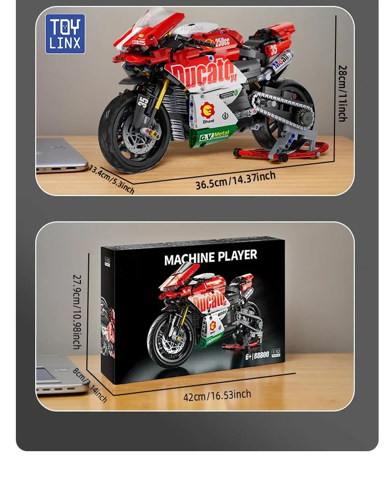 TOYLINX 883 PCS Collectible Motorcycle Display Model - ShopHub