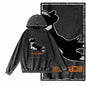 Vintage Dog Graphic Acid-Washed Black Hoodie
