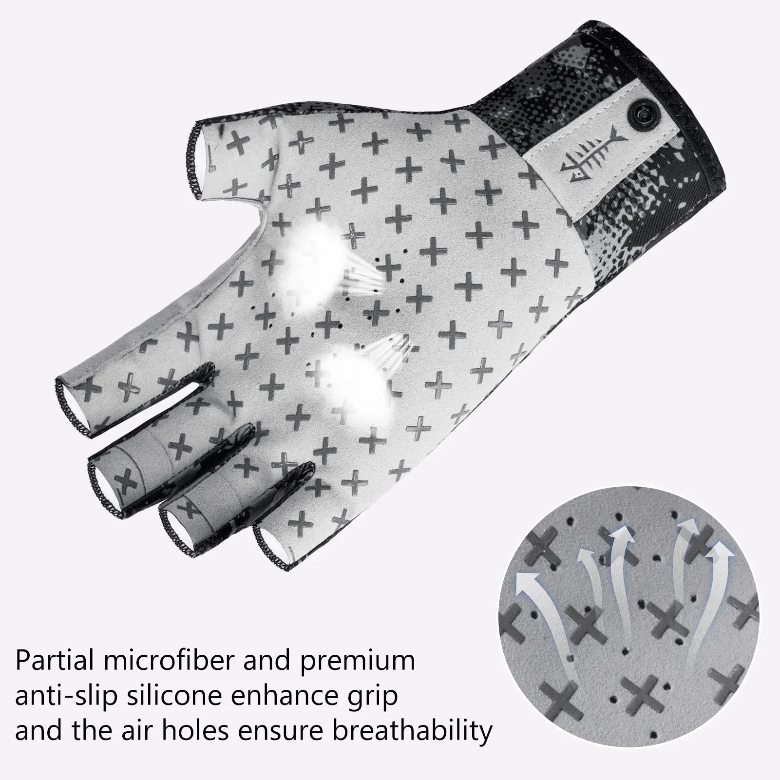 BASSDASH Breathable 3/4 Finger UPF 50+ Sun Gloves ShopHub