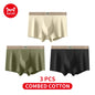 MiiOW 3Pcs Men's Cotton Underwear Antibacterial Breathable Crotch Soft Boxershorts