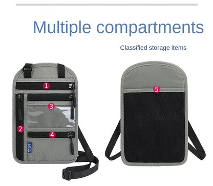 RFID Passport Holder Travel Anti-Theft Neck Pouch