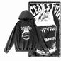 COOLMIND G21 Vintage Graphic Acid-Washed Black Hoodie