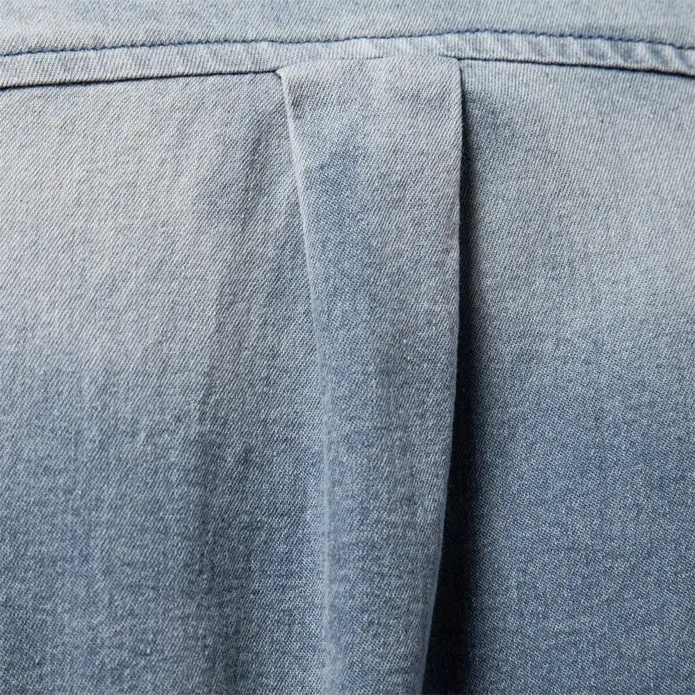 AIOPESON Men's Cotton Denim Slim Fit Shirts - ShopHub