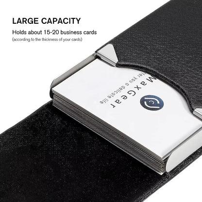RFID Business Credit Card Holders Luxury Leather Men Wallets Metal Bank Cardholder Case Storage Visit Purses Minimalist Wallet