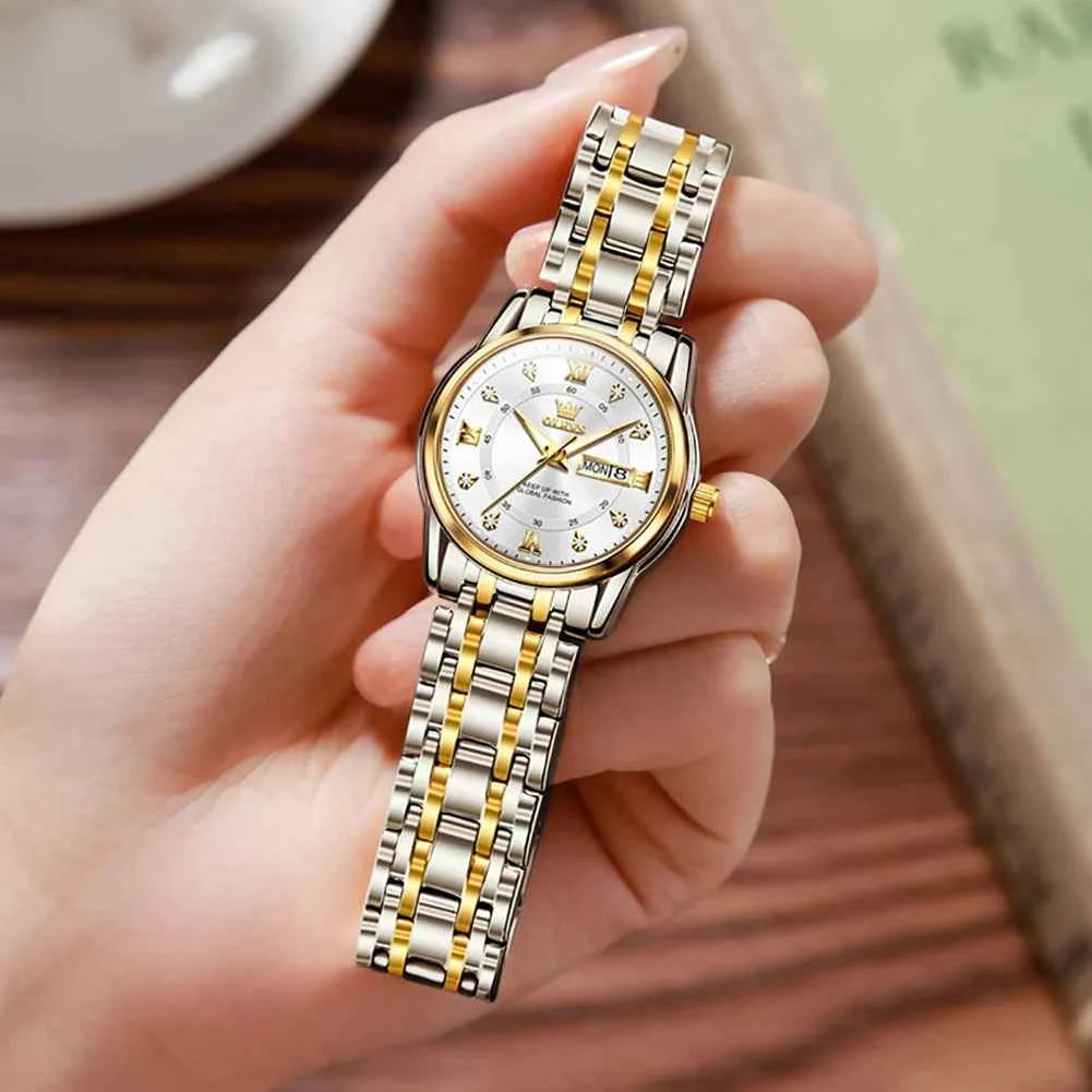 OLEVS 5513X Watch - Original Quartz Waterproof Luminous Watch with Zircon Scale, Perfect Gift for Men & Women in a Beautiful Box