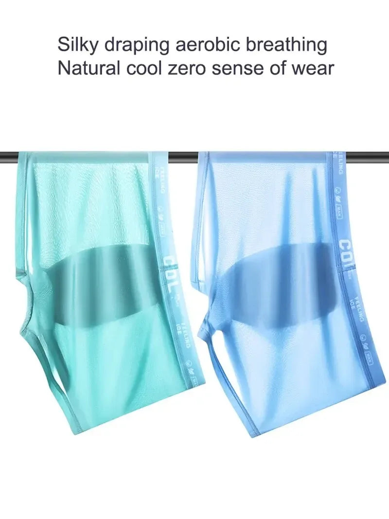 4 Pack Men's Ice Silk Boxer Shorts - ShopHub