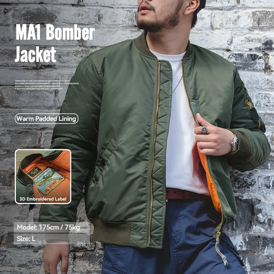 MADEN Padded Flight Jacket | Military Green or Navy