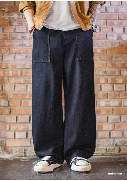 Maden Men‘s Vintage Boro Washed Denim Jeans