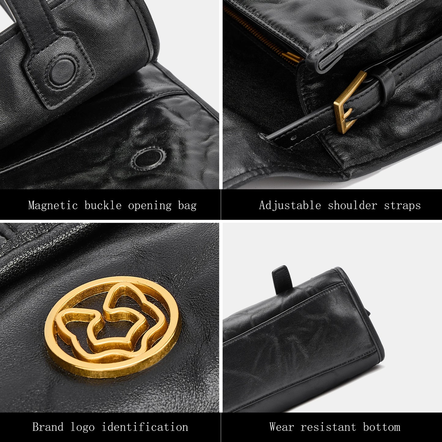 FOXER Wrinkled Genuine Leather Women's Crossbody Bag