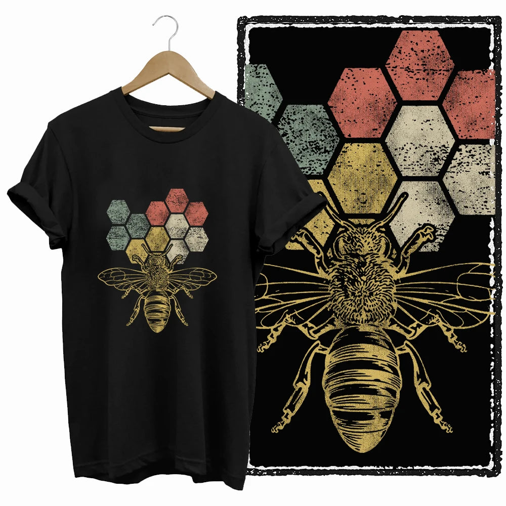 COOLMIND Black Bee Graphic Cotton T-Shirt | Women's Relaxed Fit