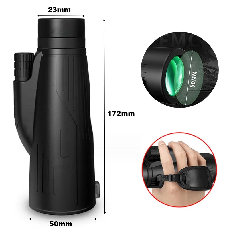 12x50 Powerful Monocular – Long Reach Portable Telescope Habicare