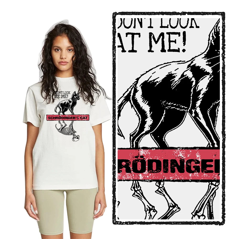 COOLMIND Schrödinger's Cat Graphic Cotton T-Shirt