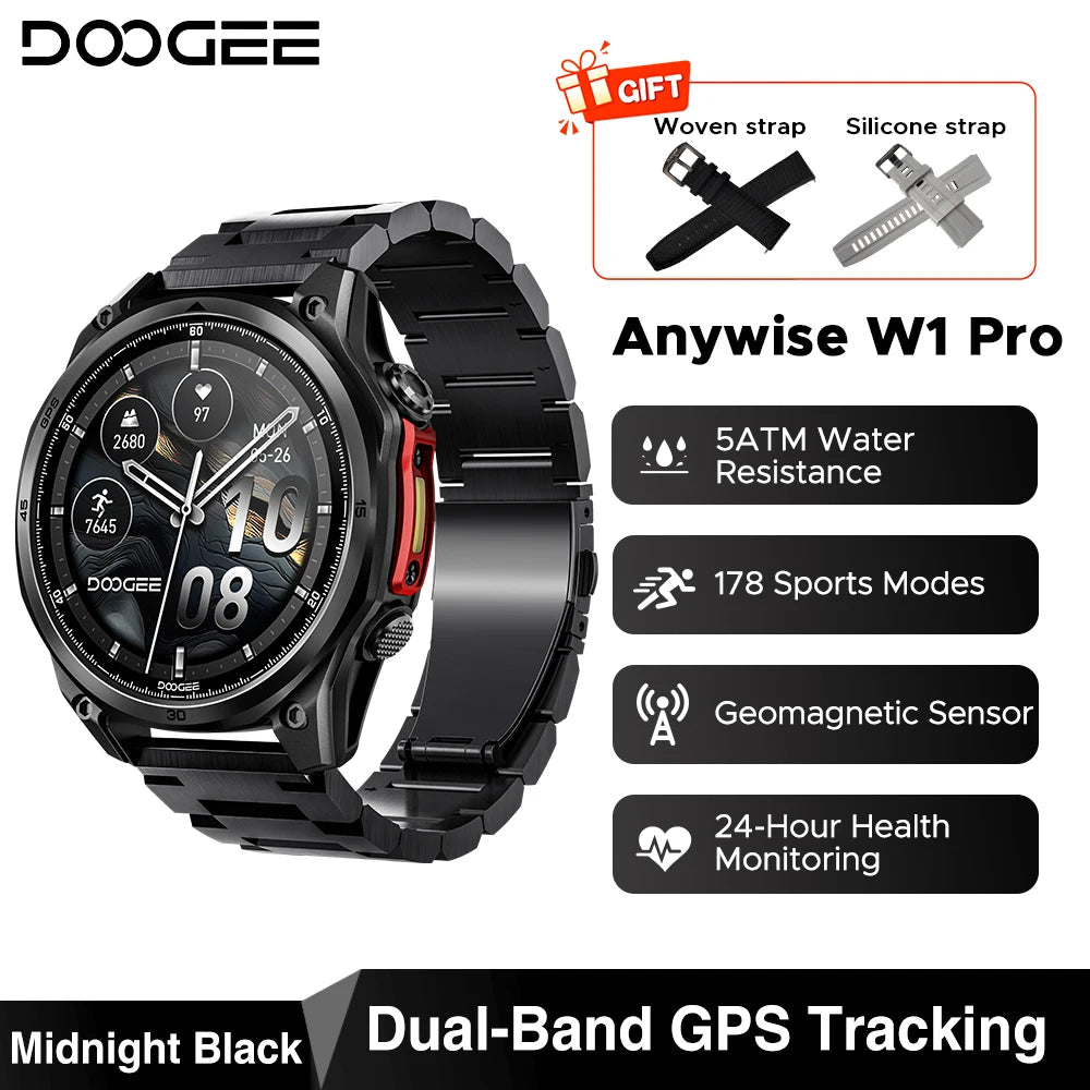 DOOGEE Anywise W1 Pro AMOLED GPS Sports Smartwatch