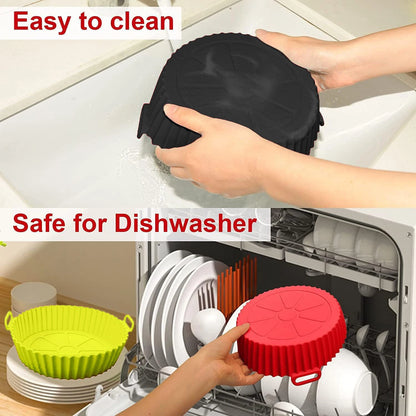6PC Air Fryer Mats - 450°F Silicone Non-Stick Dual Texture