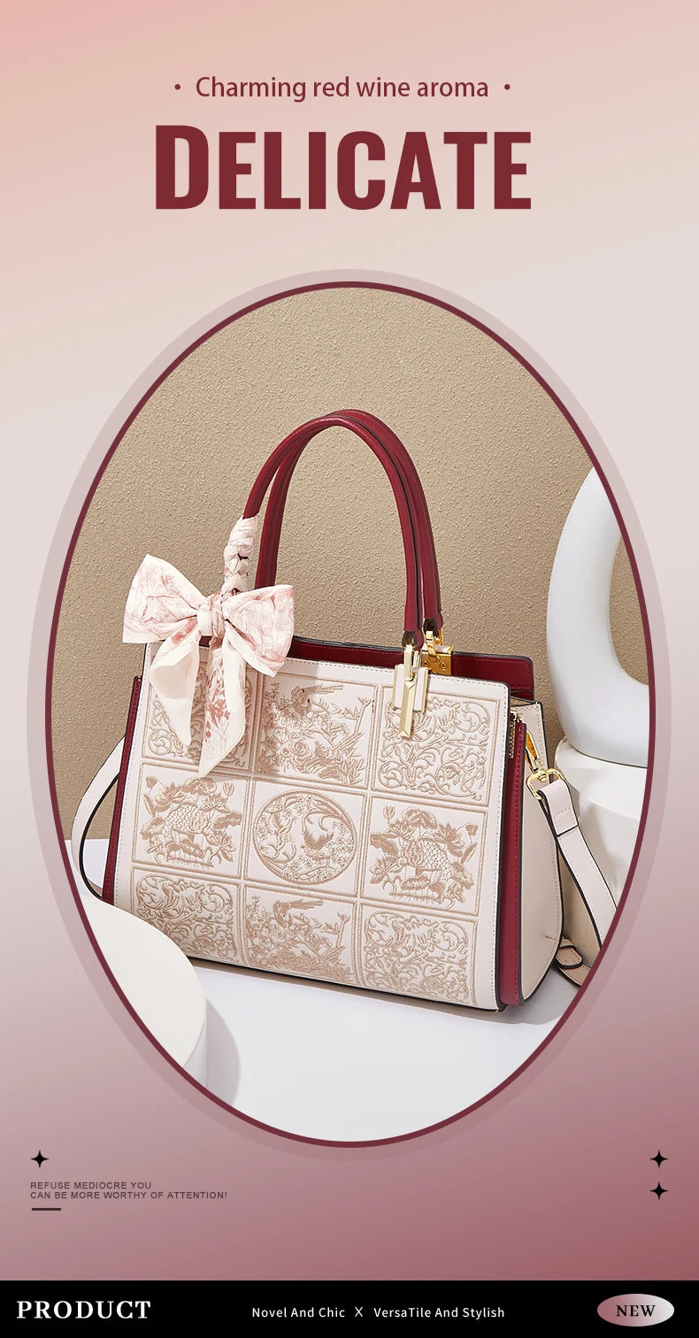FOXER Split Leather Large Tote Handbag