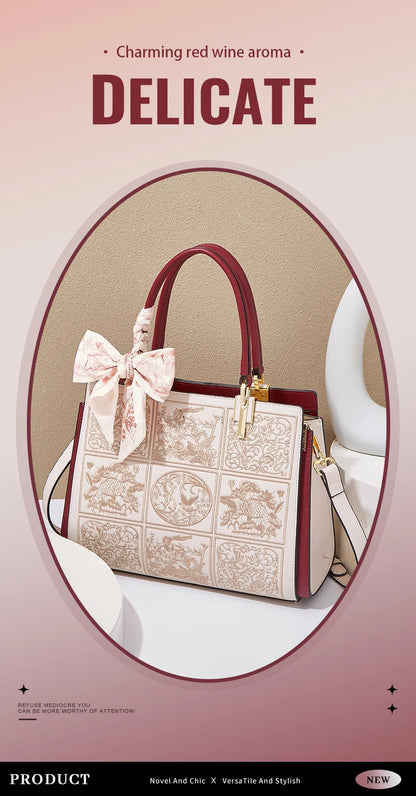FOXER Split Leather Large Tote Handbag