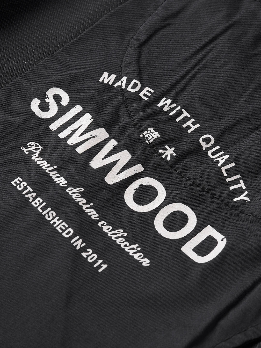 SIMWOOD 2026 Autumn New Loose Straight 13oz Elastic Fabric Jeans Men Washed Vintgae Basic Black Denim Trousers
