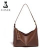 FOXER Genuine Leather Hobo Bag Lady Vintage Commuter Shoulder Bag Large Capacity Soft Leather Women Underarm Bag For Daily