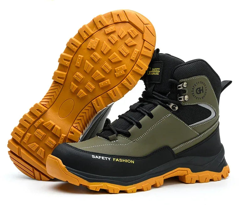 Men's Work Safety Boots Featuring Steel Toe Protection, Anti-Puncture Design - ShopHub