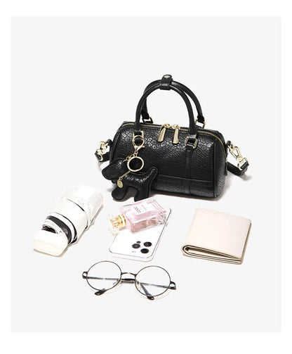 FOXER 2026 New Women's Handbag Fashion Barrel Bag Textured Cowhide Leather Lady Crossbody Bag Casual Commuter Shoulder Purse