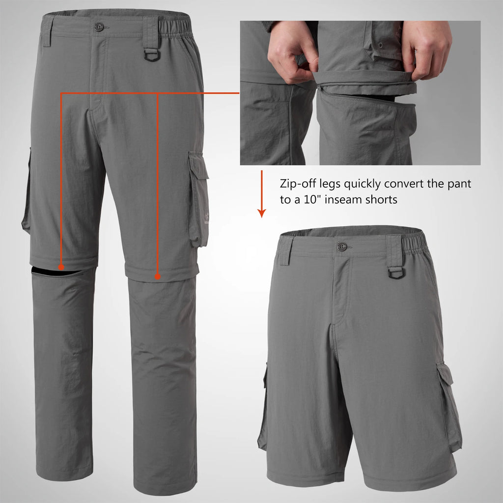 BASSDASH Men’s Outdoor Quick Dry Convertible Pants ShopHub