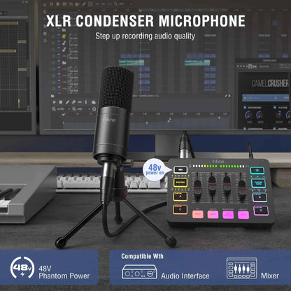 FIFINE XLR Microphone,Condenser Podcast Mic for Recording,Vocal,Voice-OverStreaming,Podcast, Singing,Cardioid Studio Mic K669C