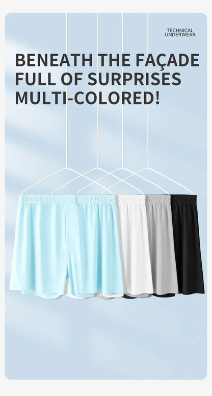 MiiOW Men's Ice Silk Boxer Shorts 3Pcs Breathable Underwear Large Size