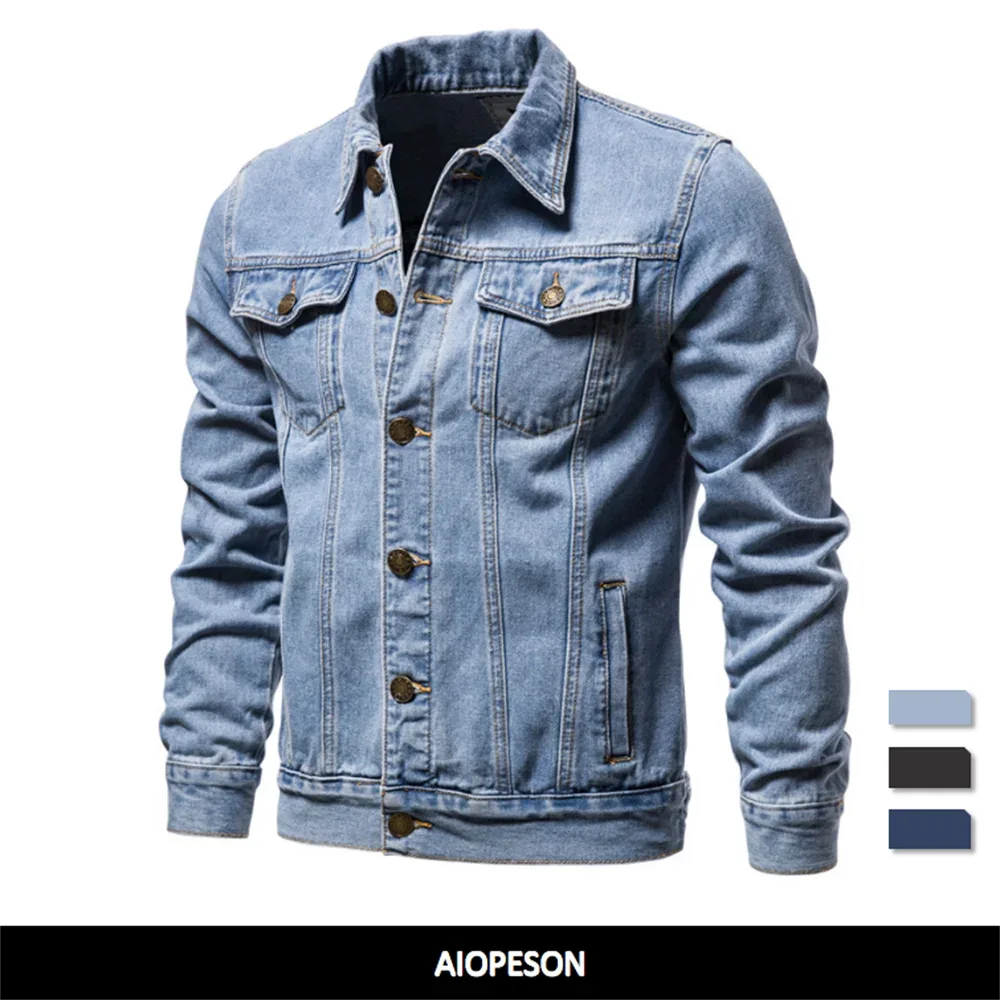 AIOPESON Cotton Denim Jackets - ShopHub