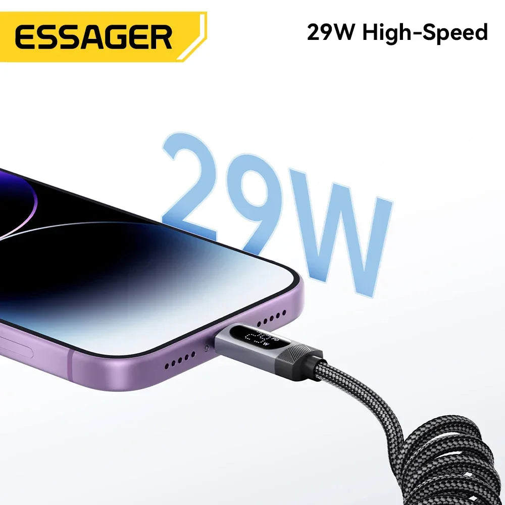 Essager Car Spring USB C Cable - ShopHub