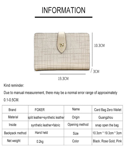 FOXER Split Leather Women's Long Clutch Wallet