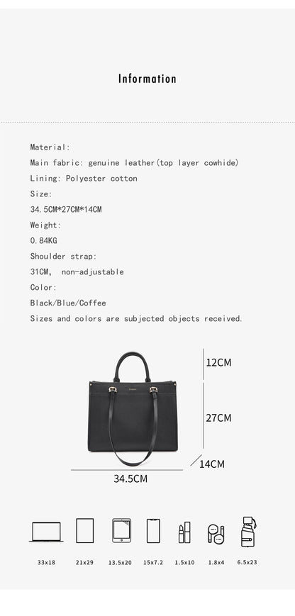 FOXER Luxury Large Capacity Tote Bag for Women