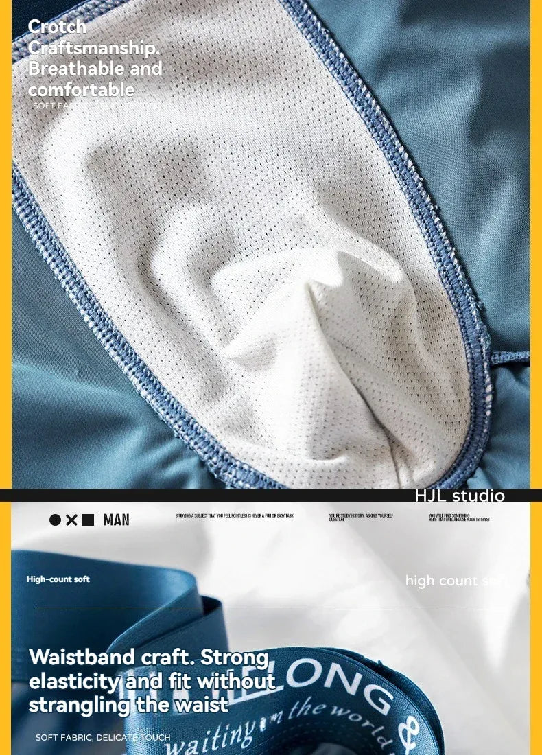 Men's 3 Pack Luxury Ice Silk Satin-like Boxers - ShopHub
