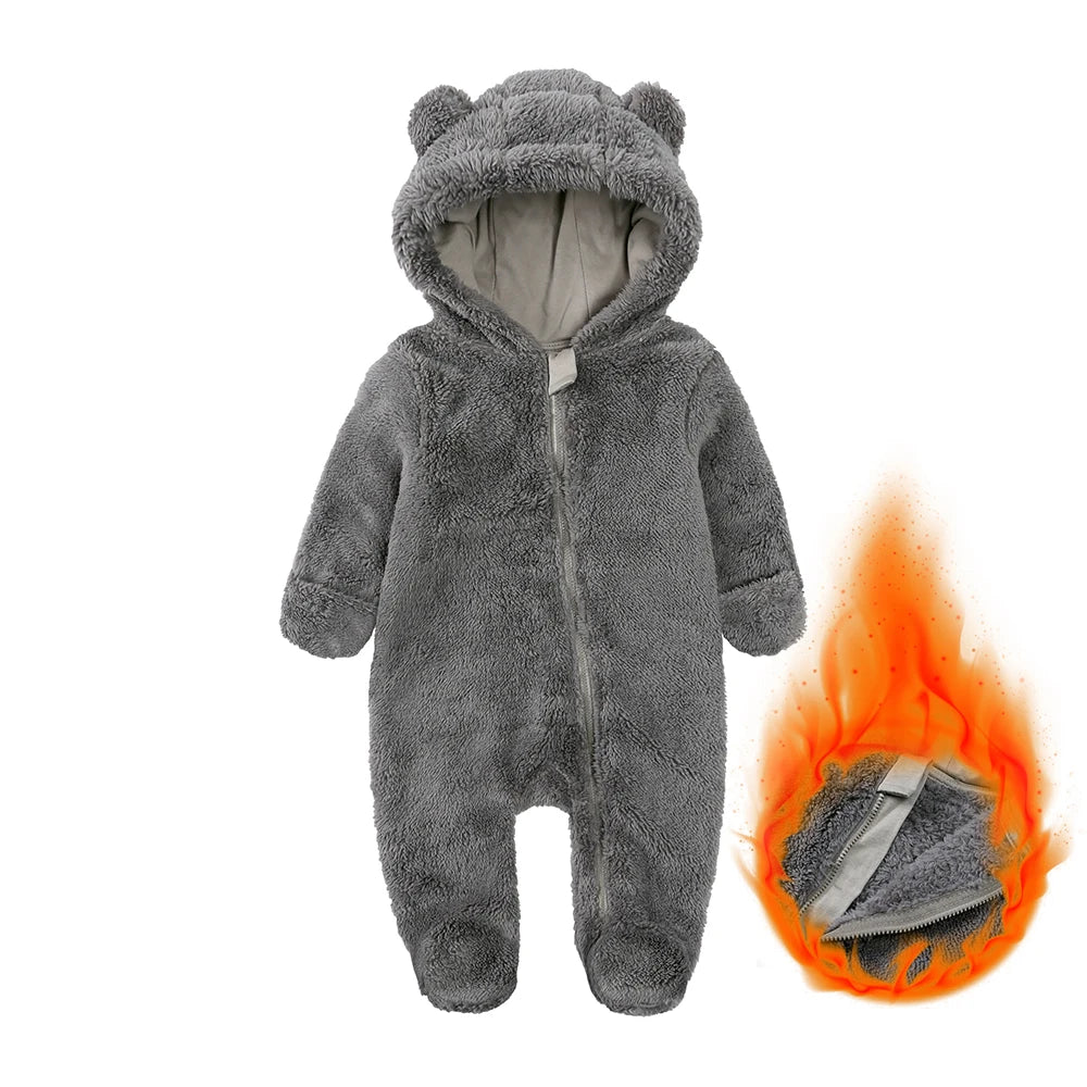 Kids Tales Cuddle Cove Cotton-Lined Hooded Baby Romper