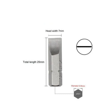 S2 Steel Slotted Screwdriver Bits Set – 1/4" Shank (6 different types available) Habicare