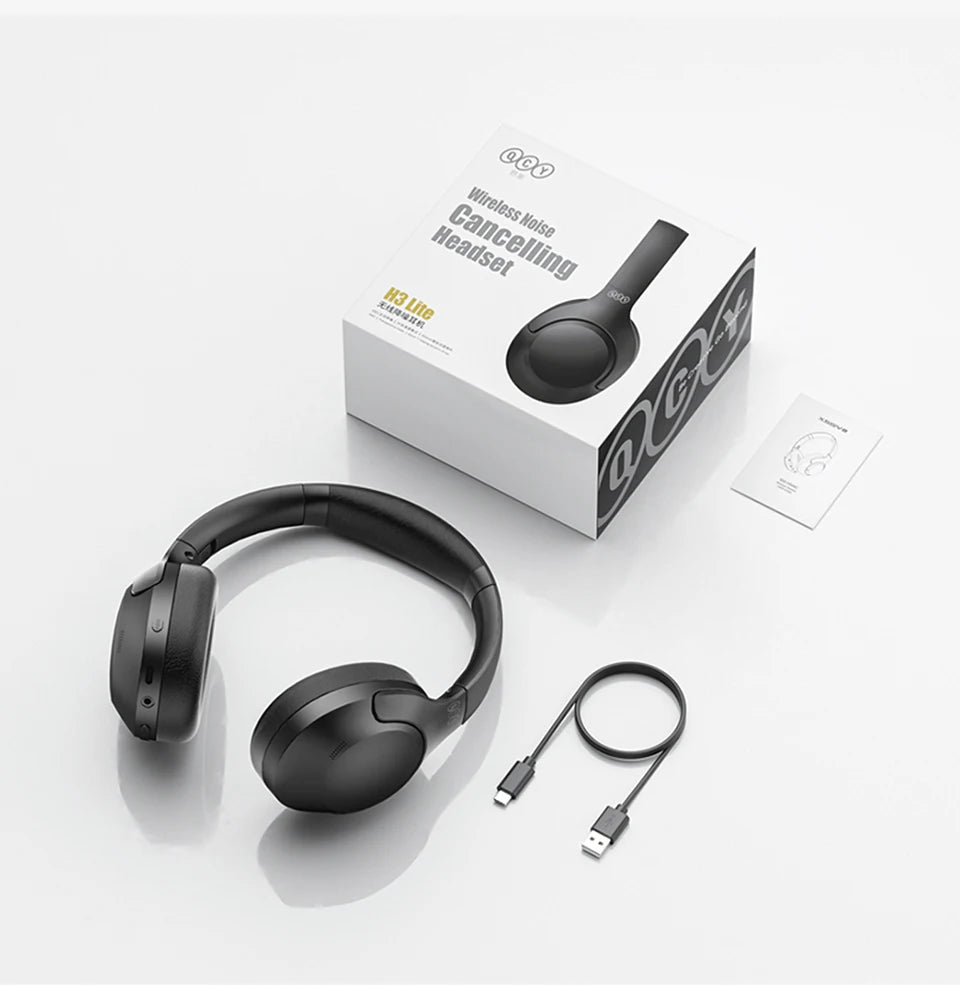 QCY H3 Lite ANC Wireless Headphones with Bluetooth 5.3, 40mm Driver, and 60H HiFi Sound - ShopHub