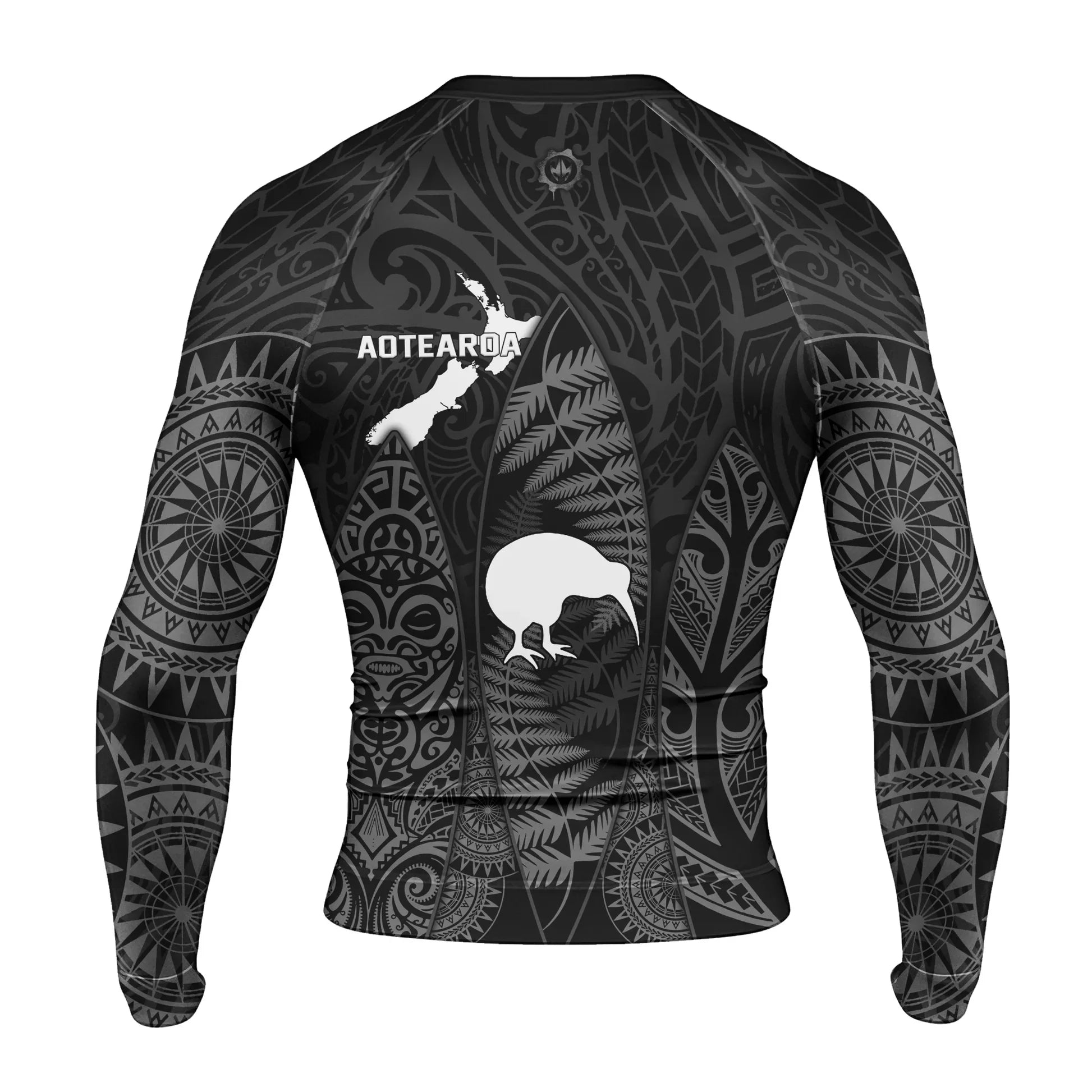 Aotearoa Kiwi Bird Rash Guard for Men, Long-Sleeved UPF 50+ Quick-Drying Compression Shirt for Fitness and Workouts