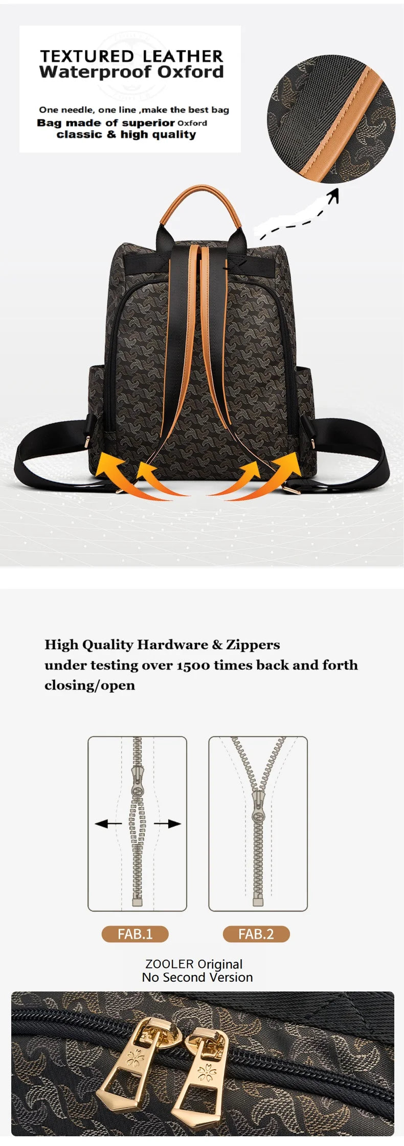 ZOOLER Nylon Embossed Backpack