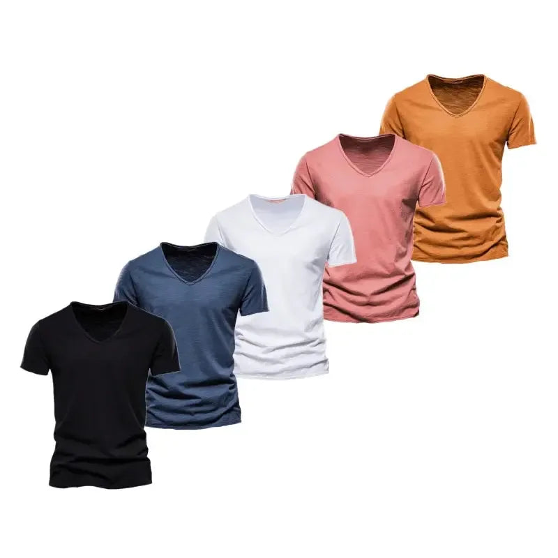 AIOPESON 5 Pack 100% Cotton T-Shirts - ShopHub