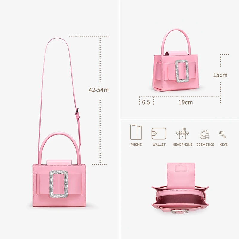 BAFELLI Diamond-Embellished Leather Satchel