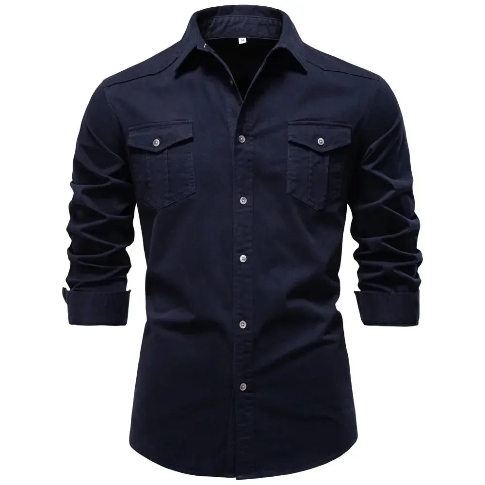AIOPESON Business Cotton Pocket Shirts - ShopHub