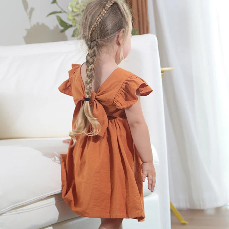 Kids Tales Summer Belle Cotton-Linen A-Line Girls' Dress