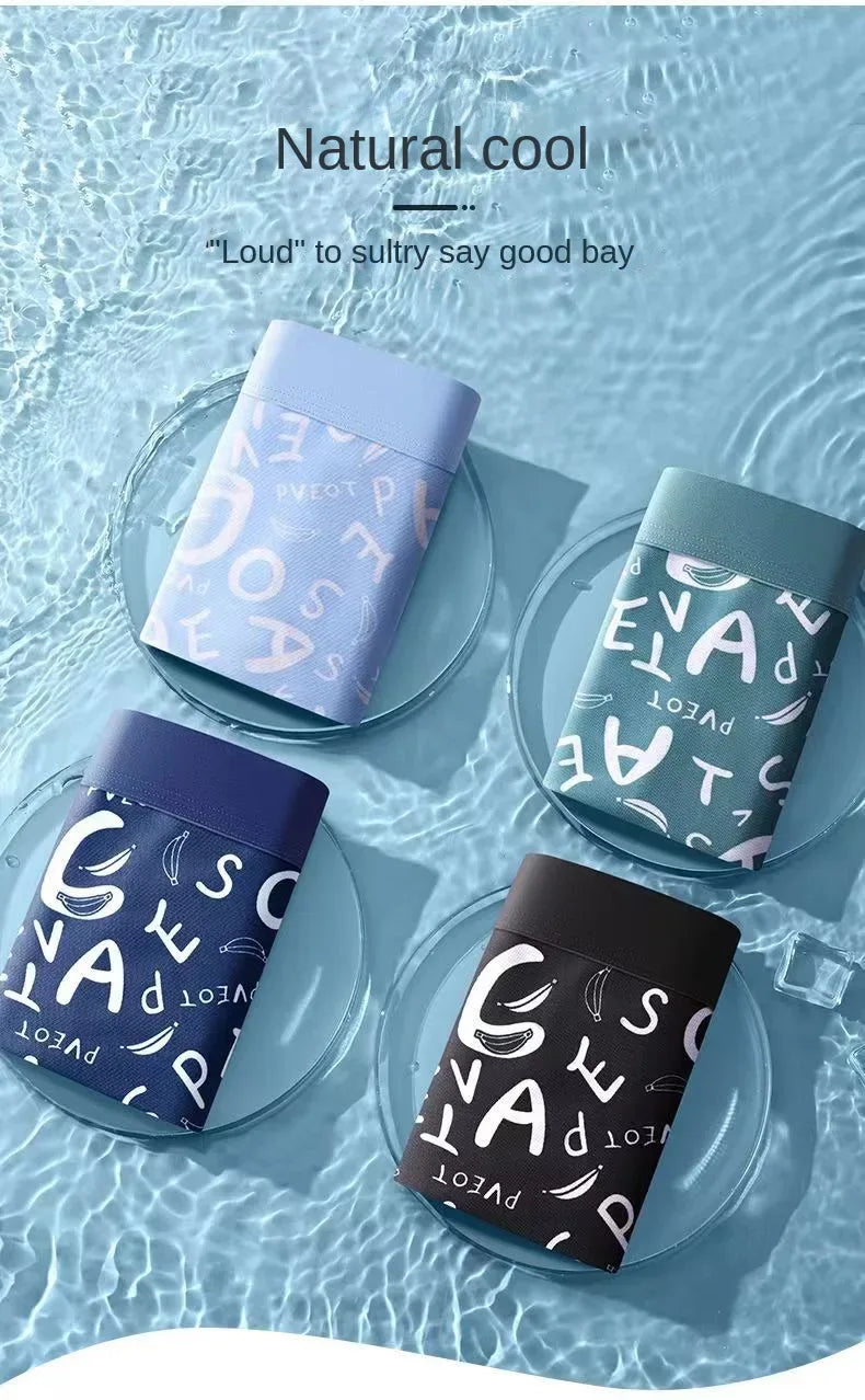 4 Pack Ice Silk Mesh Men's Boxer Shorts - ShopHub