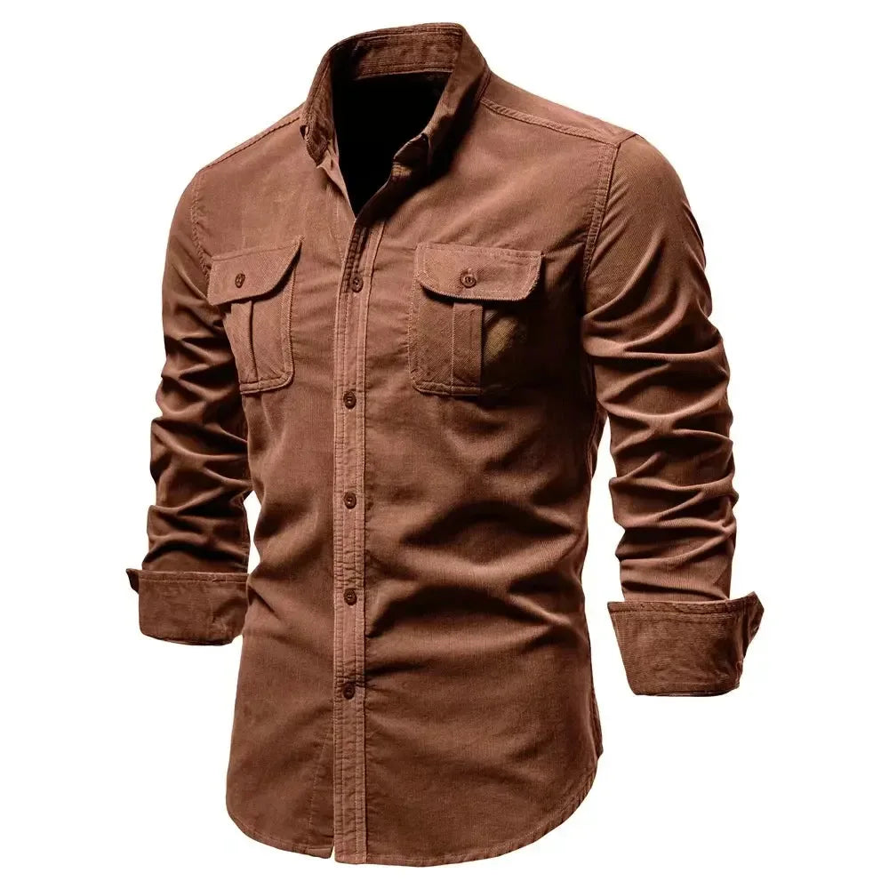 AIOPESON 100% Cotton Corduroy Shirts - ShopHub