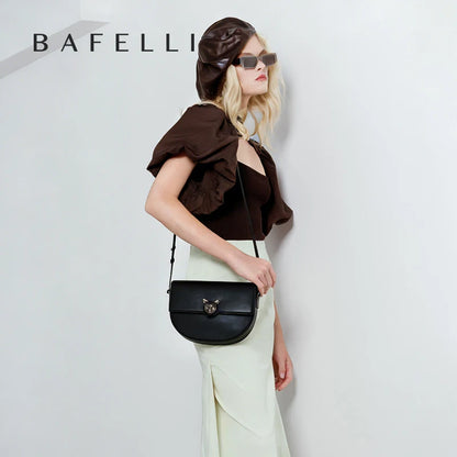 BAFELLI Genuine Leather Saddle Crossbody Bag