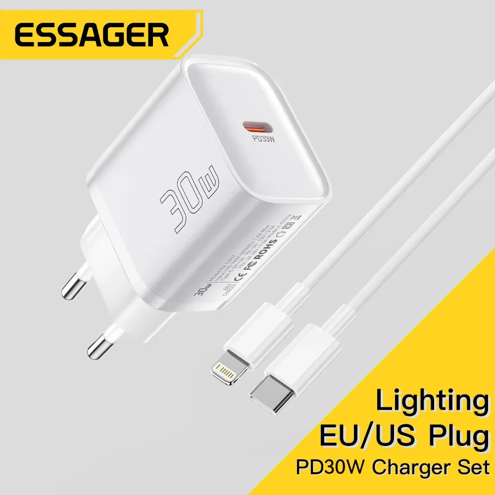 Essager Mini 30W Type C Charger Set - ShopHub