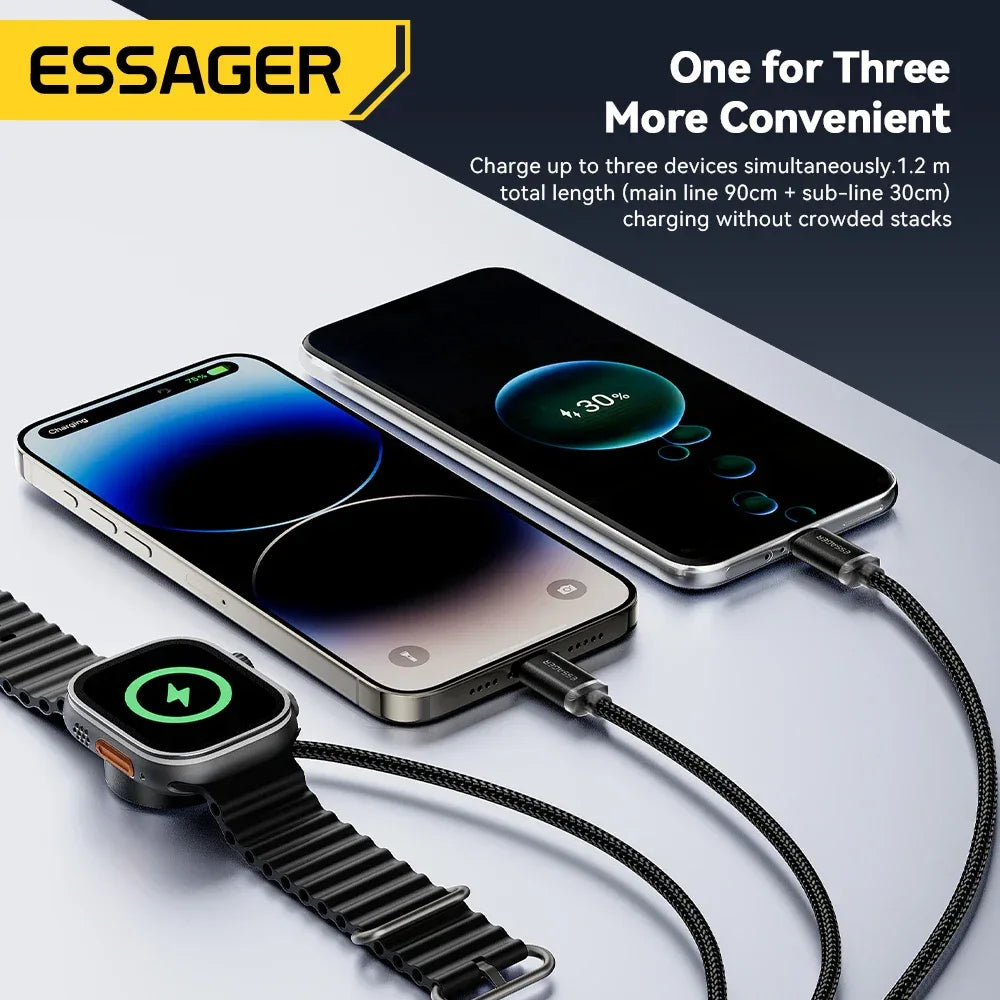 Essager 3 in 1 Multi USB A Charging Cable - ShopHub