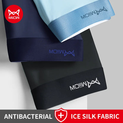 MiiOW Ice Silk Men's Boxershorts 3Pcs - Breathable Antibacterial Underwear