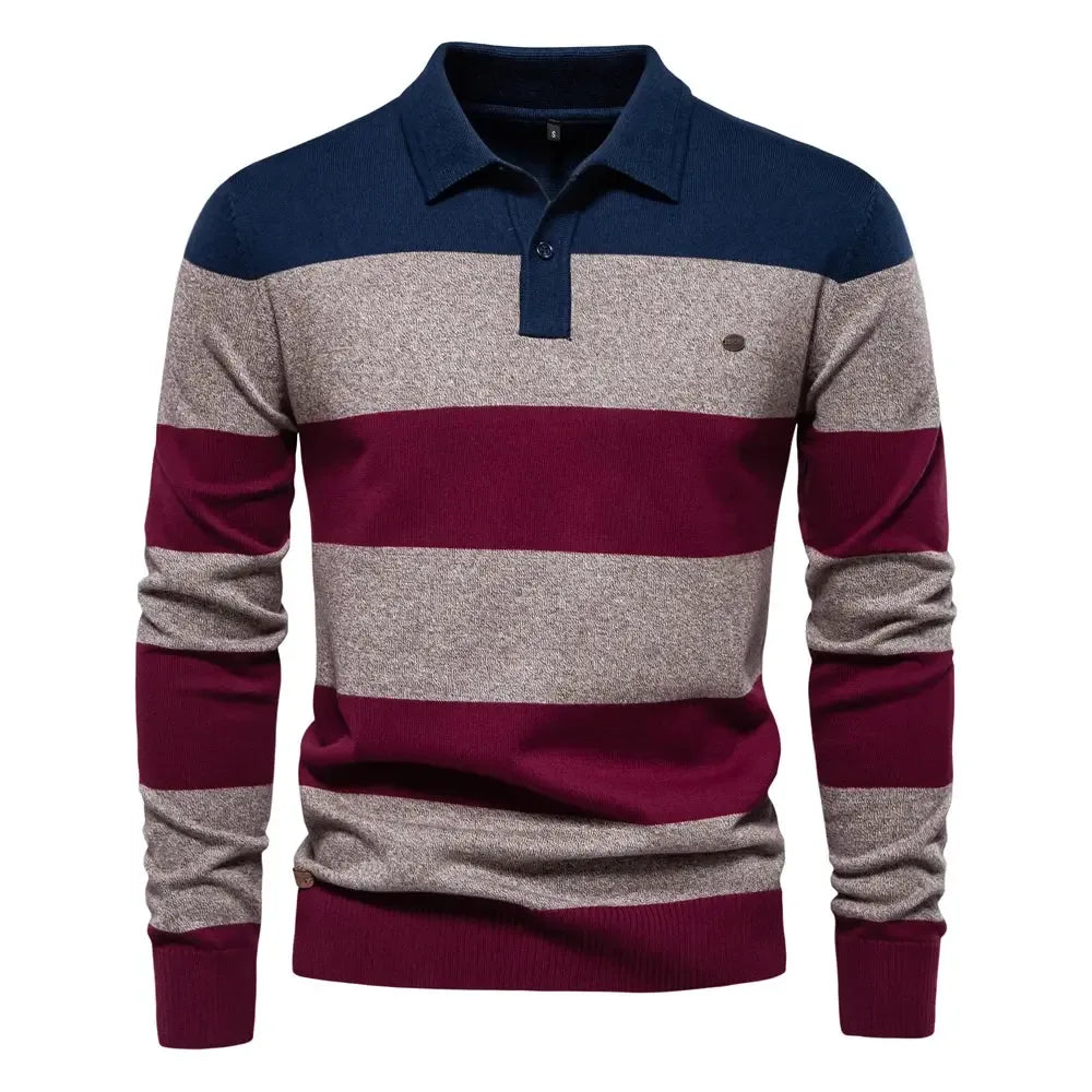 AIOPESON Men's Strip Cotton Sweaters - ShopHub