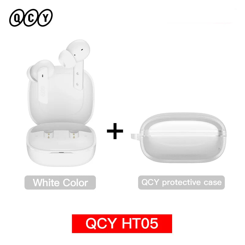 QCY HT05 ANC Wireless Earbuds - TWS Bluetooth 5.2 with 40dB Active Noise Cancellation and In-Ear Mics