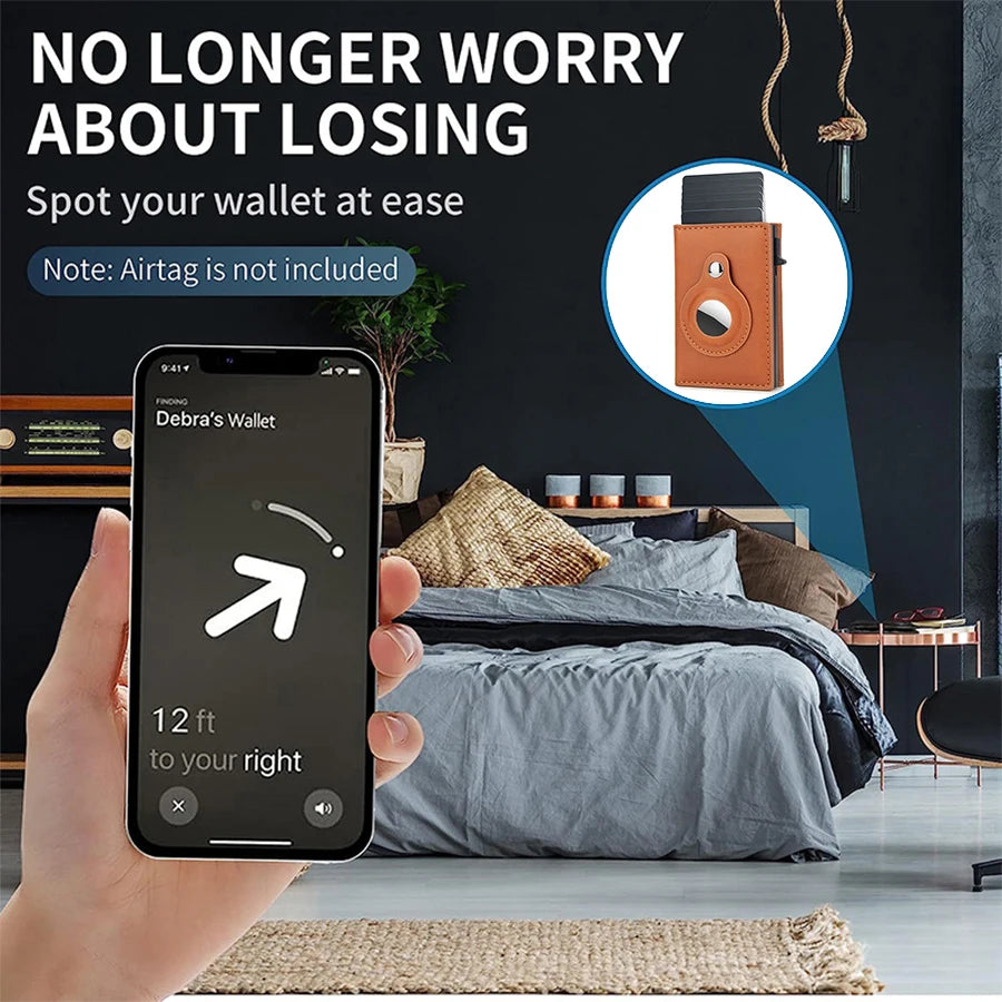 Rfid Carbon Fibe Airtag Wallets